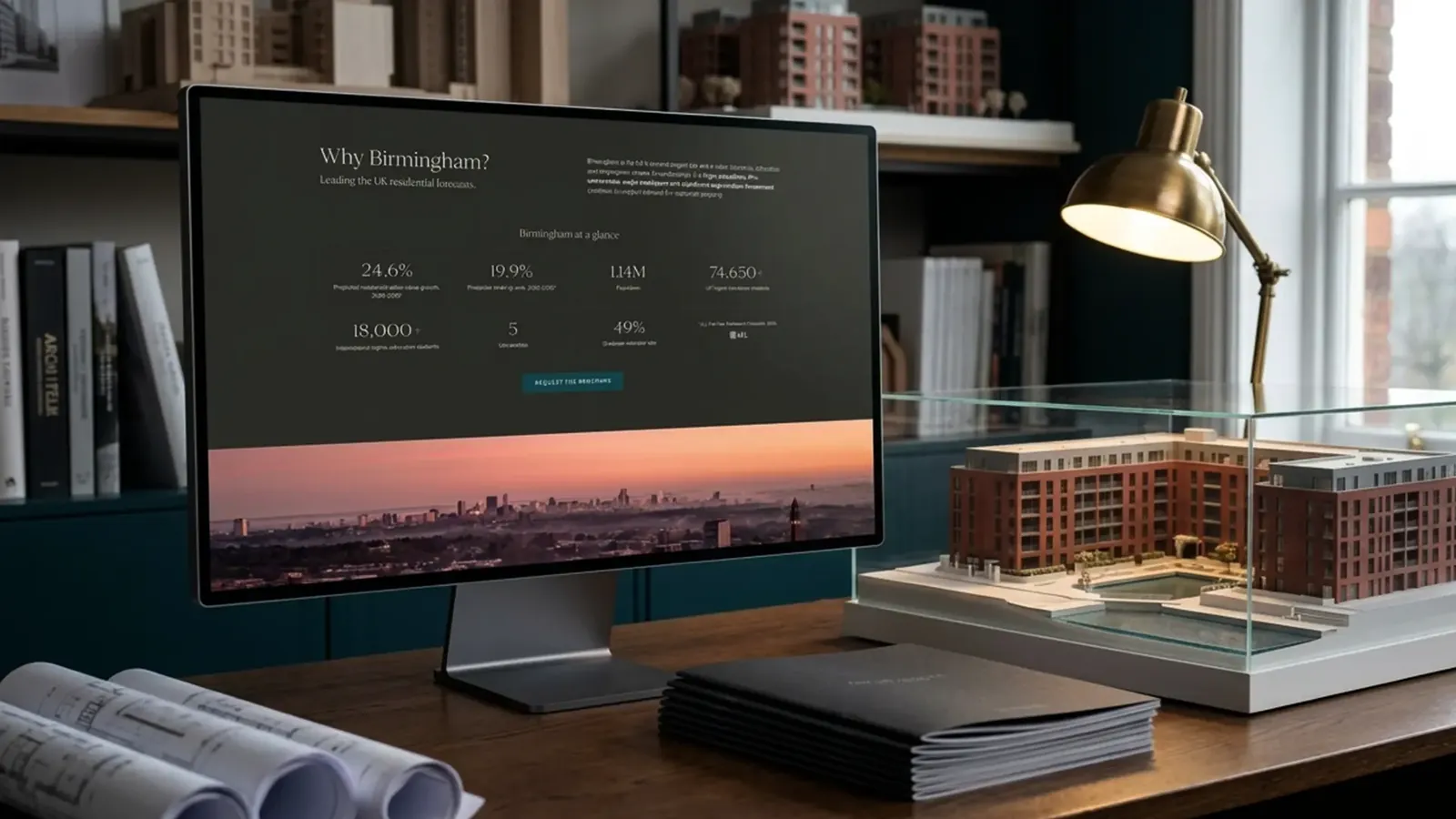 The Why Birmingham section on a desktop screen, with rental market figures