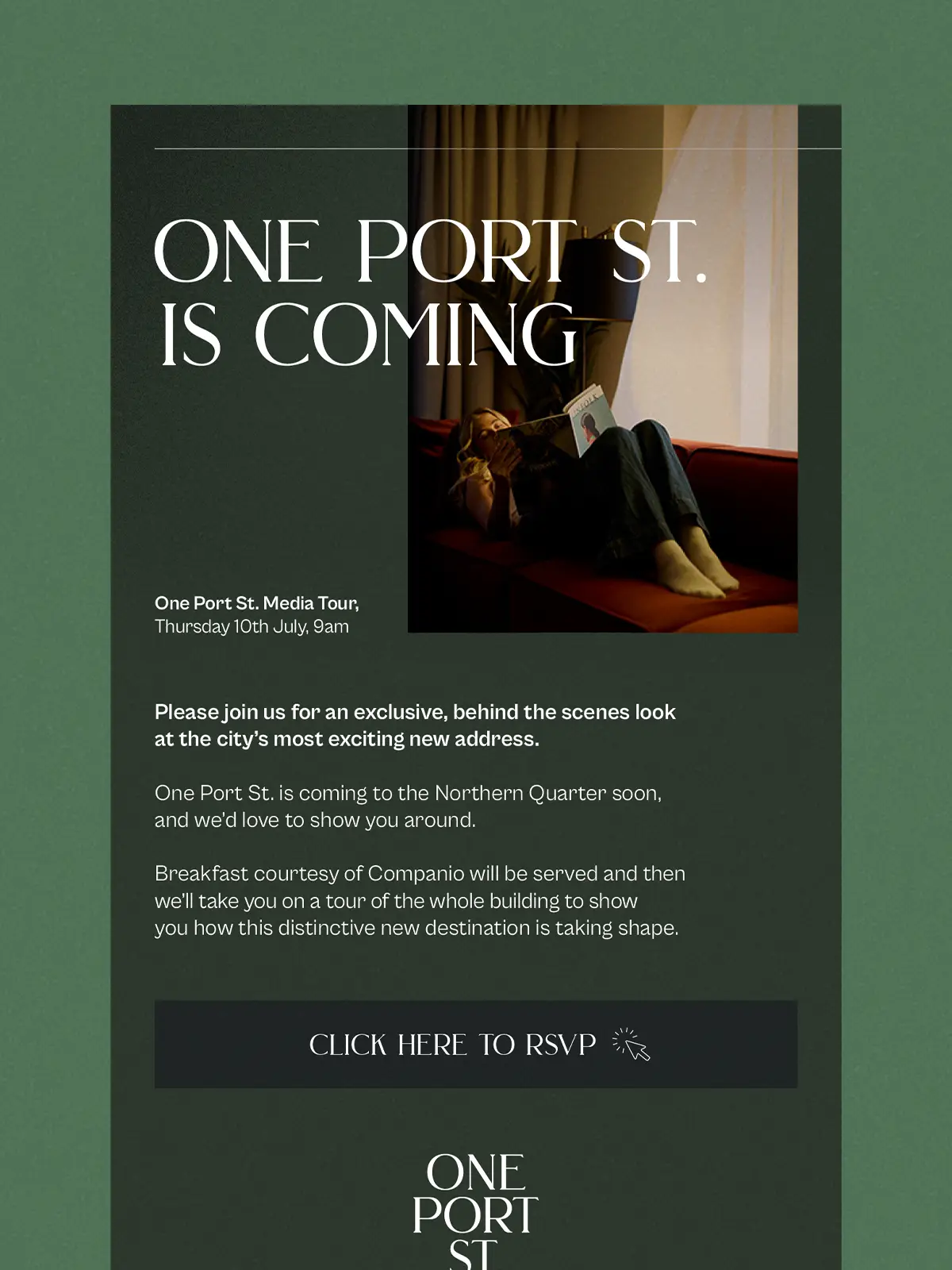 The launch event invitation
