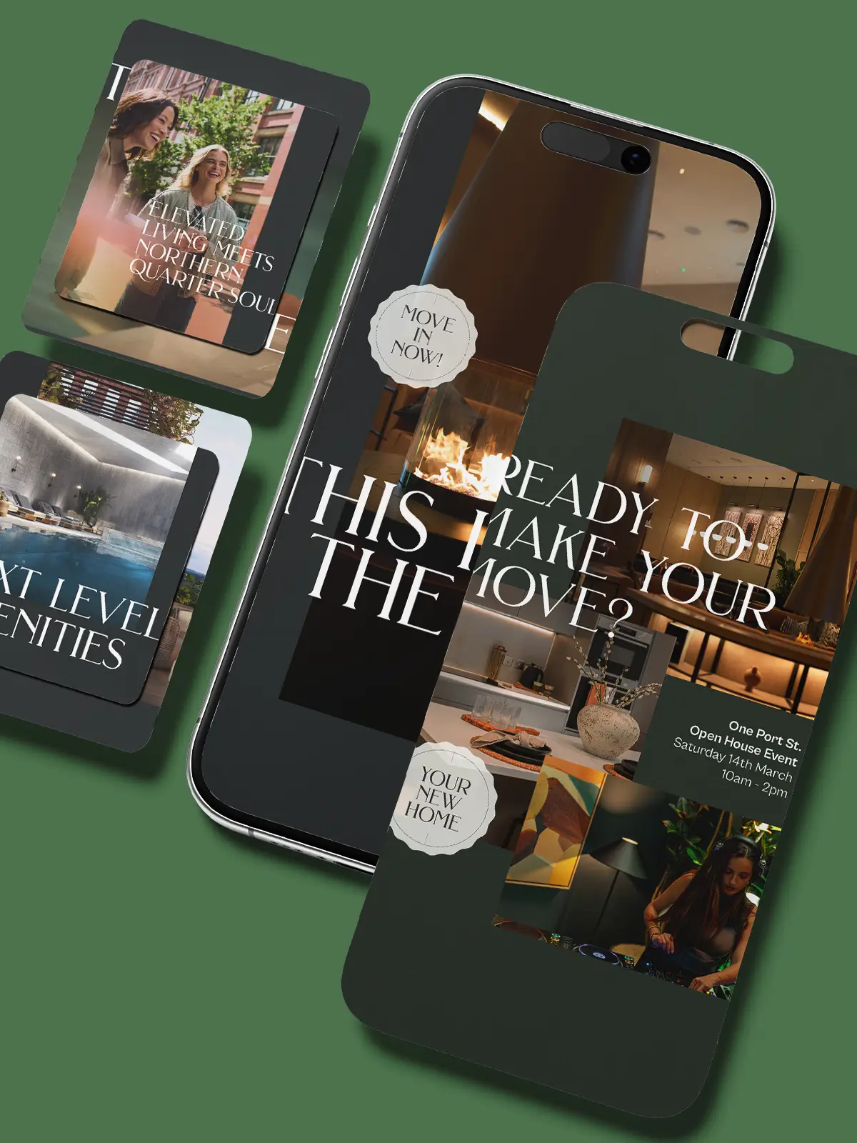 Social posts on phones