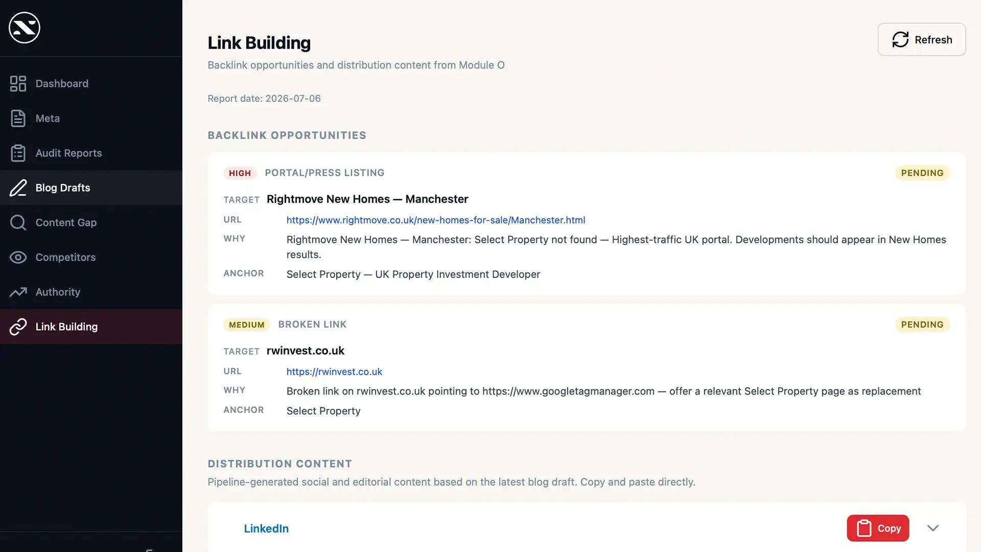 Link building opportunities
